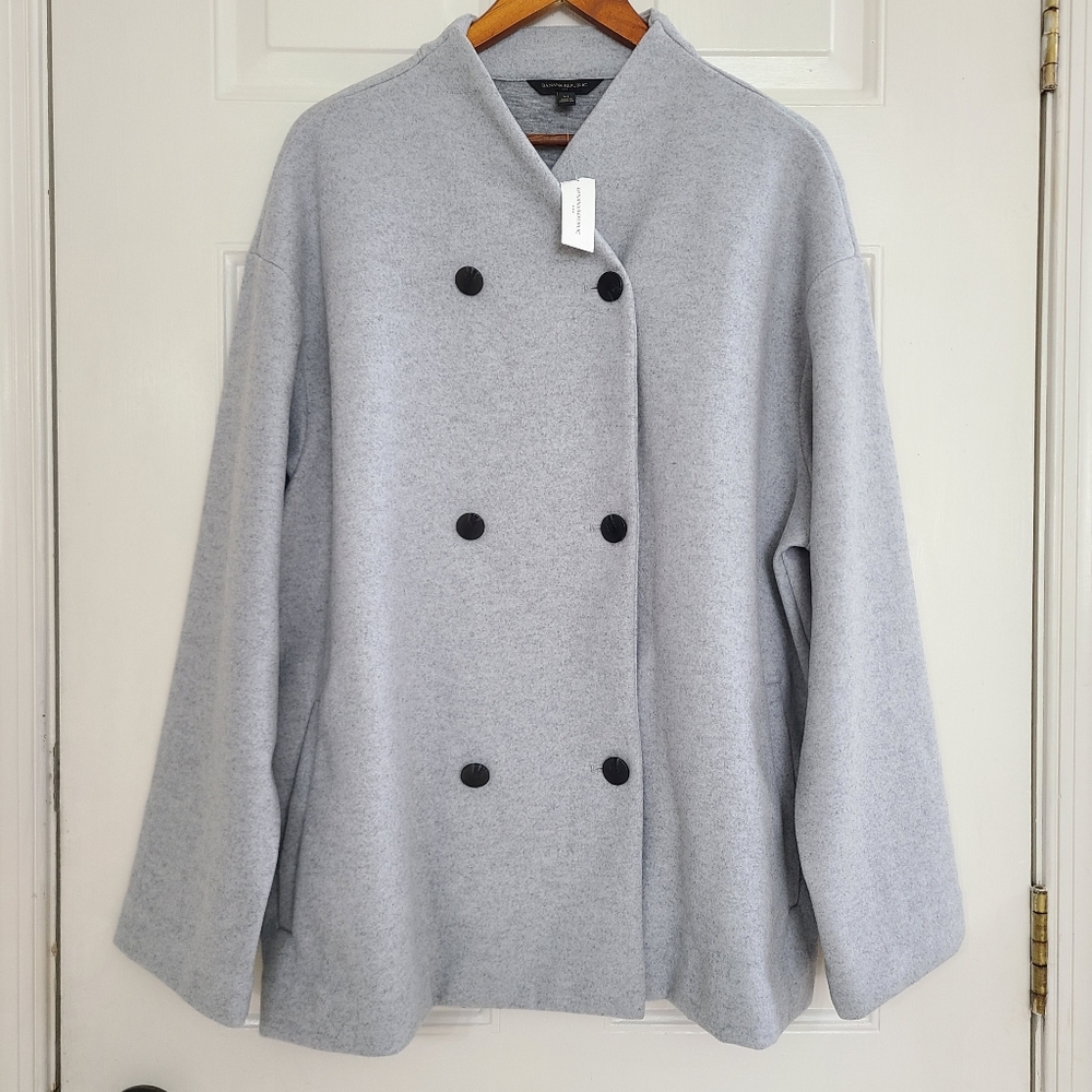 NWT Banana Republic Factory Brushed Heavy Knit Double Breasted Coat Jacket Sz XL